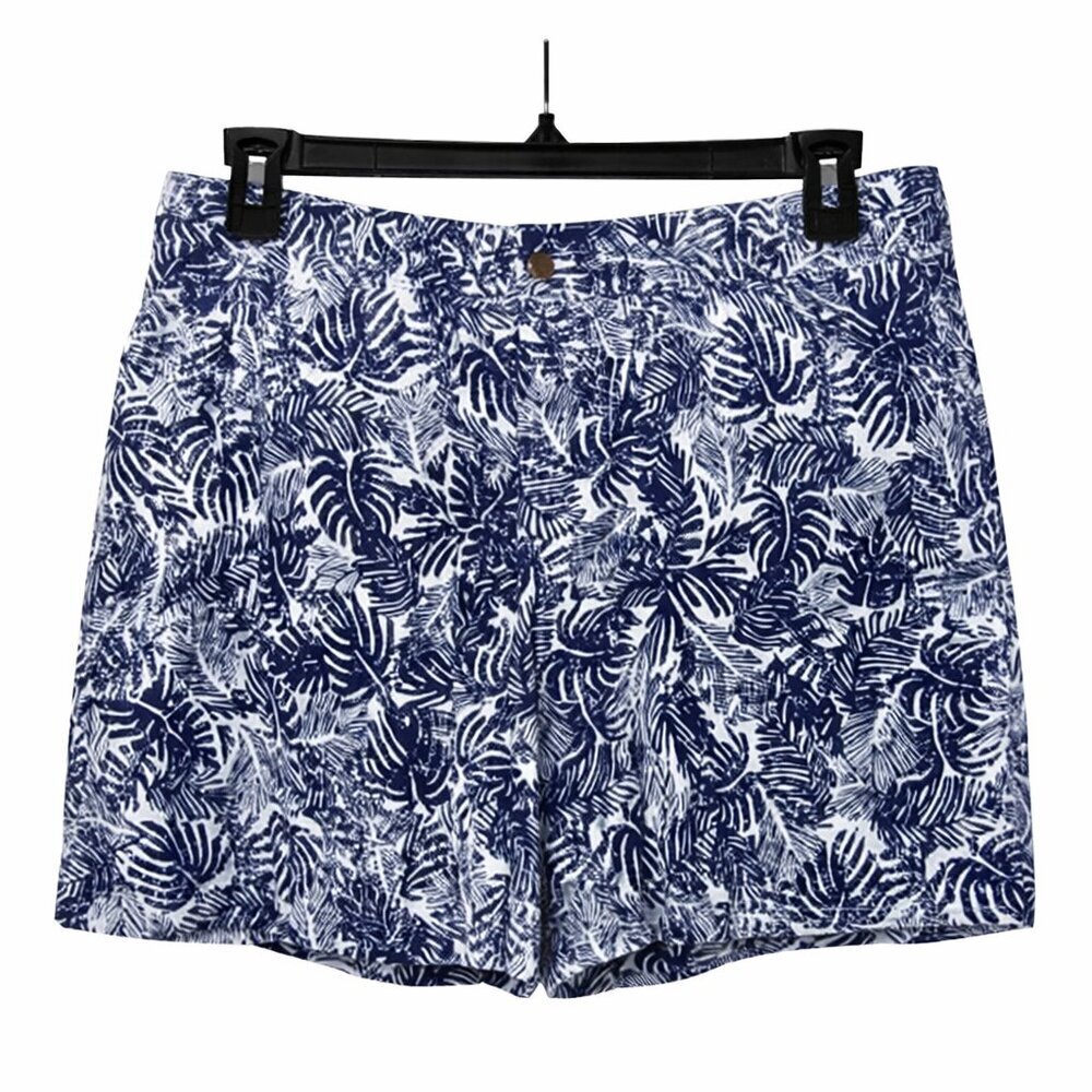 WOMAN WITHIN Blue White Floral Skort Skirt Shorts Plus Size 18W